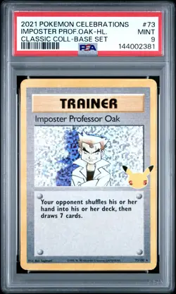 2021 POKEMON CELEBRATIONS CLASSIC COLLECTION IMPOSTER PROFESSOR OAK PSA 9 MINT - Image 1