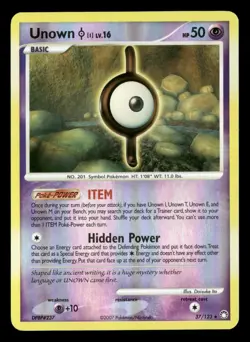Unown I - 37/123 - Reverse Holo - Rare - Mysterious Treasures - Pokemon - LP - Image 1