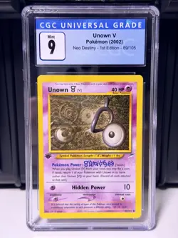 Unown V Neo Destiny 1st Edition 89/105 Holo Rare CGC 9 Pokemon - Image 1