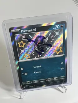 Pawniard Holo Mint Condition Paldean Fates SV185/091 Pokemon TCG NM Pack Fresh - Image 1