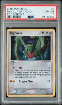 Pokemon TCG Karte Rayquaza POP Series 1 Holo Rare #3/17 PSA 10 Gem Mint *POP 25* - Image 1