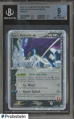 2004 Pokemon EX Team Rocket Returns Rocket's Suicune Holo Rare #105 BGS 9 MINT - Image 1