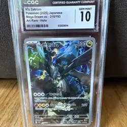Pokemon TCG Mega Dream ex N's Zekrom 210/193 AR Holo CGC 10 JP 2025 - Image 1