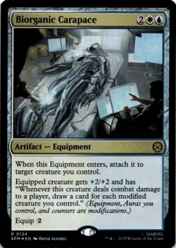 MTG Biorganic Carapace Foil NM Marvel's Spider-Man Magic 124 - Image 1