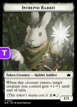 MTG Intrepid Rabbit Bloomburrow Token Token Creature Rabbit Soldier NM - Image 1