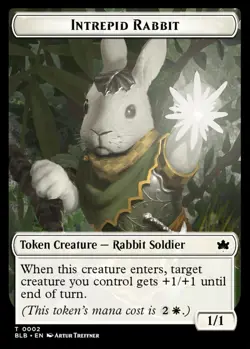MTG Intrepid Rabbit Bloomburrow Token Token Creature Rabbit Soldier NM - Image 2