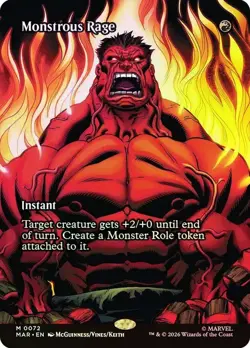Monstrous Rage Foil Borderless Marvel Super Heroes NM MTG - Image 1