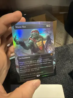 MTG Waste Not (Borderless Foil) Promo Rare Teenage Mutant Ninja Turtles 132 NM - Image 1
