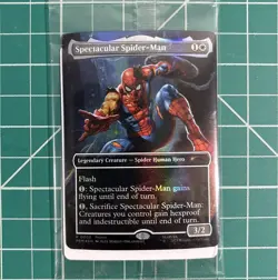 Magic the Gathering Marvel Legends Spectacular Spider-Man Battle Damaged Card - Image 1