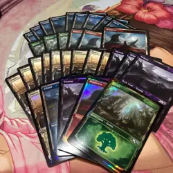 MTG Core 2021 Showcase Basic Lands Lot Of 32 Cards - Image 1