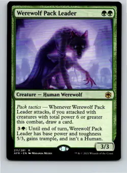 Magic the Gathering Werewolf Pack Leader Adventures in the Forgotten Realms MTG - Image 1