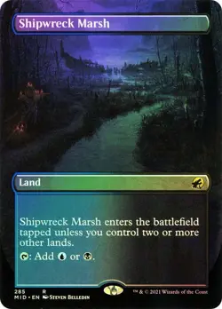 MTG NM+ FOIL Shipwreck Marsh Borderless Innistrad #285 Magic Card - Image 1