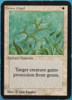 Green Ward Alpha VHP/DAMAGED White Uncommon MTG CARD (ID# 518389) ABUGames - Image 1