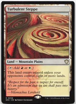 Turbulent Steppe 58 Rare Commander: Secrets of Strixhaven Near Mint - Image 1
