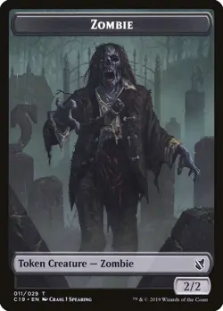 4x Zombie / Zombie double-sided Token - NM/LP - Commander 2019 - SPARROW MAGIC - Image 2