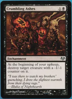Crumbling Ashes Eventide NM Black Uncommon MAGIC MTG CARD (ID# 519034) ABUGames - Image 1