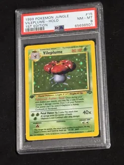 1999 Pokemon Jungle #15 Vileplume-Holo 1st Edition PSA 8 - Image 1