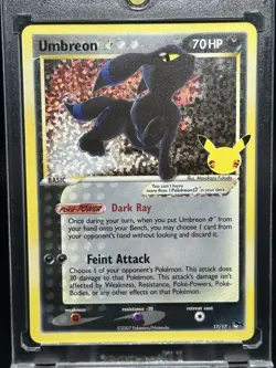 Umbreon Gold Star 17/17 - Pokemon Celebrations 25th Anniversary Holo Rare - NM - Image 1
