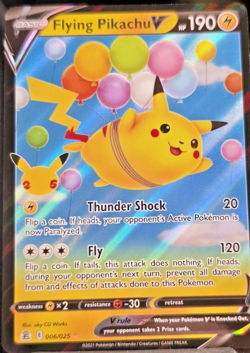 Pokemon Flying Pikachu V 006/025 Celebrations Ultra Rare Holo NM TCG Card - Image 1