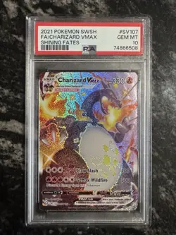 2021 POKEMON SWORD & SHIELD SHINING FATES #SV107 FULL ART/CHARIZARD VMAX PSA 10 - Image 1