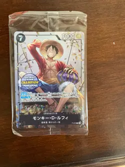 2023 One Piece card game MONKEY D LUFFY P-075 Southeast Asia Champion card LP - Image 1