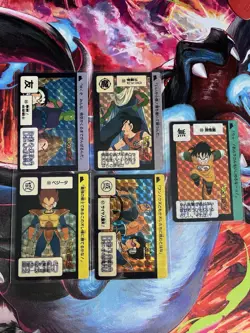 DRAGON BALL Z - HONDAN PART 3 CARDDASS FULL PRISM Card LOT OF 5 - RARE 1989 - Image 1