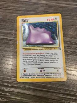 Ditto 3/62 Unlimited Holo Rare Fossil Pokemon Card - HP - Image 1