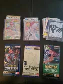 One Piece Lot 3 Packs Plus 28 Cards Uta SEC. UTA OP02-120, EB03-61 And Others - Image 1