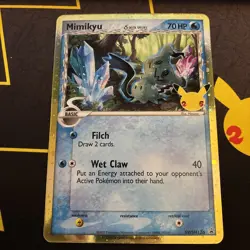 JUMBO Celebrations Mimikyu Delta Species SWSH136 Black Star Promo Card NM - Image 1