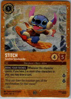 Stitch - Carefree Snowboarder 42/P3 Foil Disney Lorcana Promo - Lorcana - NM - Image 1
