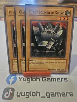 Yu-Gi-Oh Giant Soldier Of Stone X3 SDP Unlimited Common Heavy Played - Image 1