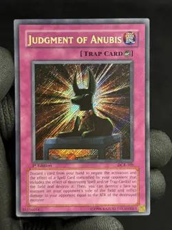 Judgment of Anubis DCR-105 Dark Crisis 1st Edition Secret Rare Yugioh TCG 2003 - Image 1