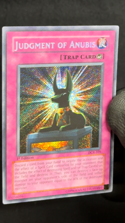 Judgment of Anubis DCR-105 Dark Crisis 1st Edition Secret Rare Yugioh TCG 2003 - Image 2