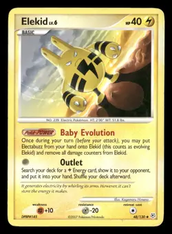 Elekid - 48/130 - Uncommon - Diamond & Pearl Base - Pokemon Card - HP - Image 1