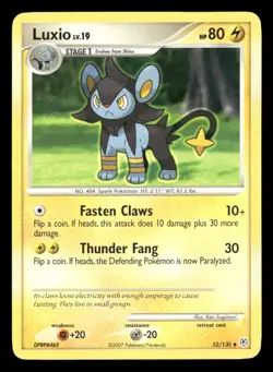 Luxio - 52/130 - Uncommon - Diamond & Pearl Base - Pokemon Card - MP - Image 1