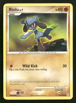 Riolu - 61/130 - Uncommon - Diamond & Pearl Base - Pokemon Card - LP - Image 1