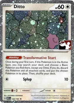 1x Ditto - 132/165 - Rare - Holo Lightly Played Pokemon Prize Pack Series - Image 1