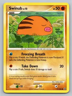 Swinub 77/100 Common Stormfront Pokemon Moderately Played - Image 1