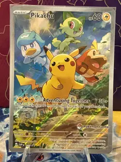 Pokemon Center Pikachu SVP 027 Stamped Black Star Promo Card Sealed - Image 1