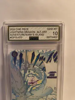 2026 One Piece OP15 Kami's Island Lightning Dragon #077 Alternate Art AGS 10 - Image 2
