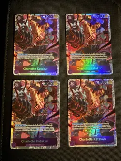 One Piece TCG Charlotte Katakuri SR X4 OP11-067 A Fist of Divine Speed Playset - Image 1