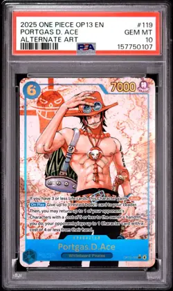One Piece En Portgas D Ace Alternate Art OP13-119 PSA 10 Gem Mint - Image 1