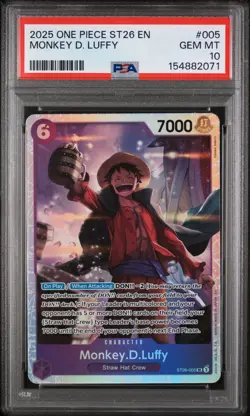 2025 ONE PIECE STARTER DECK ST26-PURPLE/BLACK #005 MONKEY D. LUFFY PSA 10 - Image 1