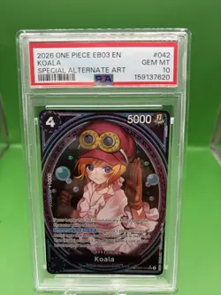 2026 ONE PIECE EB03-EXTRA BOOSTER -ONE PIECE HEROINES EDITION- #042 KOALA PSA 10 - Image 1