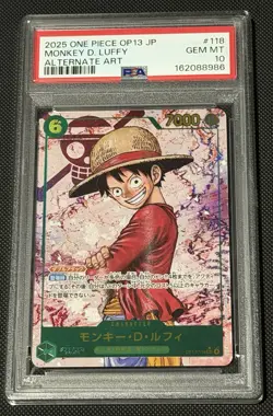 2025 One Piece Monkey.D.Luffy Alternate Art OP13-118 PSA 10 Japanese - Image 1