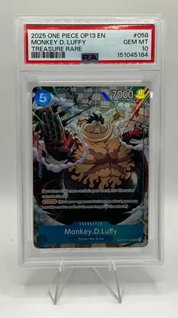 2025 One Piece Monkey D. Luffy OP13 Treasure Rare OP11-058 - PSA 10 Gem Mint - Image 1