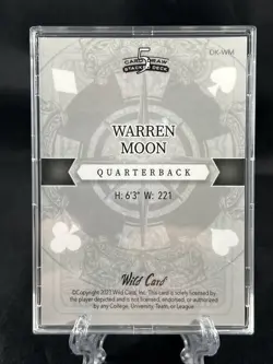 2023 Wild Card 5 Card Draw Warren Moon 1/1 Jack Of Clubs Gold Holo #DK-WM - Image 3