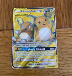 Raichu & Alolan Raichu GX 220/236 Unified Minds Full Art Holo Ultra Rare 260HP - Image 1