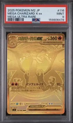 Mega Charizard X ex 116/080 PSA 9 Inferno X MUR Gold (Japanese) - Image 1