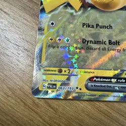 Pikachu ex 063/193 Pokemon Paldea Evolved Ultra Rare Holo - Image 3